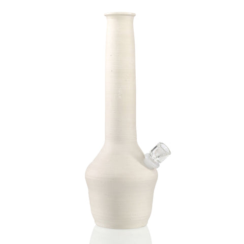 A033 Stoneware Ceramic Bong - White Front