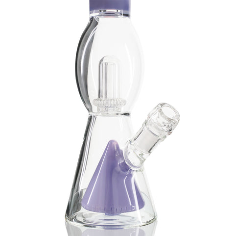 AFM Bubble Chamber Perc Beaker Bong 33cm - Purple/Black Closeup
