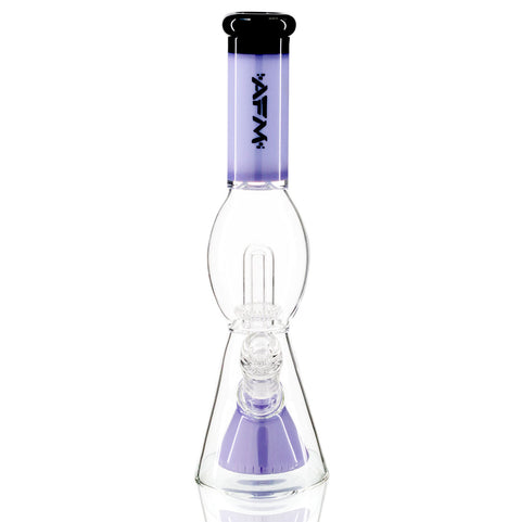 AFM Bubble Chamber Perc Beaker Bong 33cm - Purple/Black Front