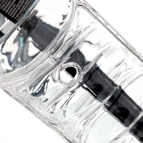 Powerbeug Metal Stem Glass Bong 24cm - Clear