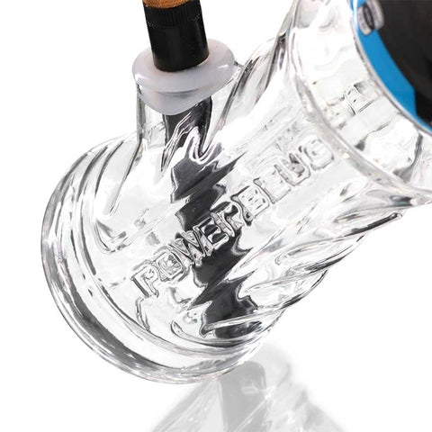 Powerbeug Metal Stem Glass Bong 24cm - Clear