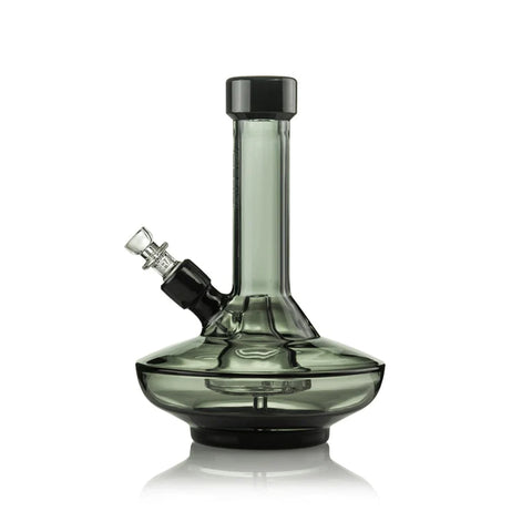 Grav® Small Wide Base Glass Bong 21cm - Smoke / Black Side View
