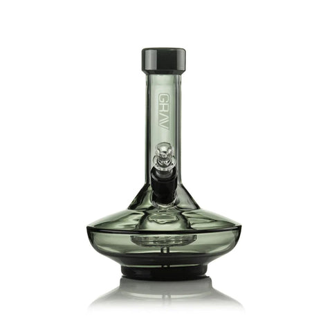 Grav® Small Wide Base Glass Bong 21cm - Smoke / Black
