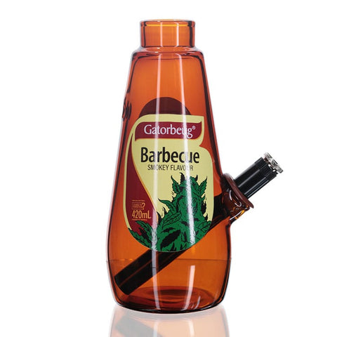 Smokey BBQ Glass Bong 18.5cm Front View