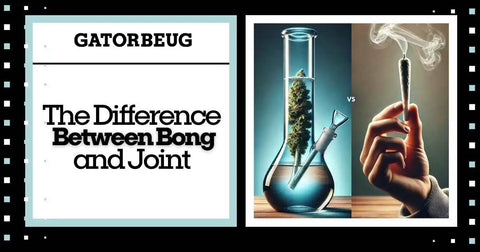 Side-by-side comparison of a bong and a joint, highlighting their visual and functional differences.