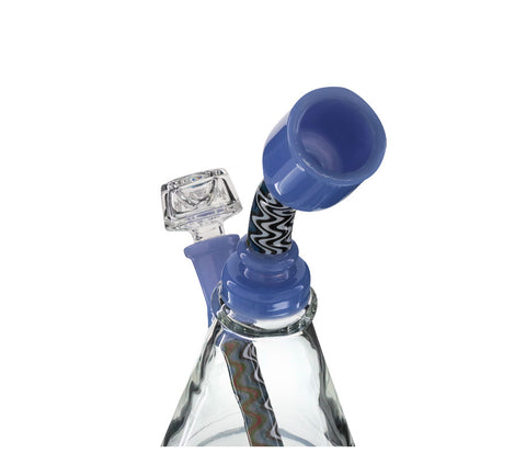 AFM Diffused Stem Glass Bong 21.5cm - Blue Closeup