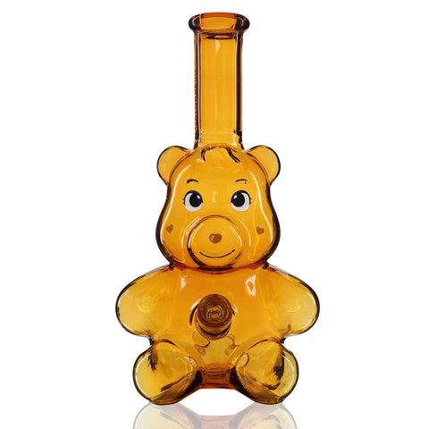 Bear Glass Bong 25cm - Amber Front