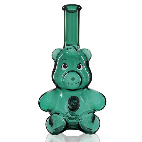 Bear Glass Bong 25cm - Green Front