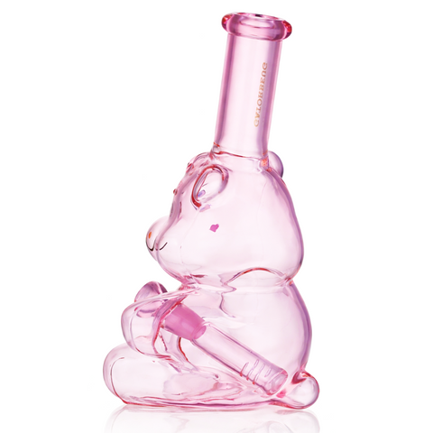 Bear Glass Bong 25cm - Pink Left
