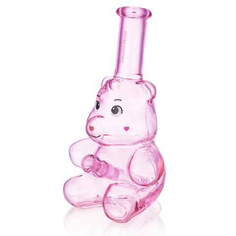 Bear Glass Bong 25cm - Pink Left Angle