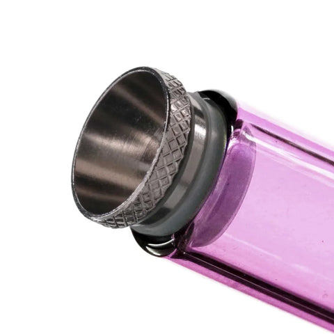 Metal cone piece seated on a Gatorbeug glass downstem with the clear silicone seal ring between them
