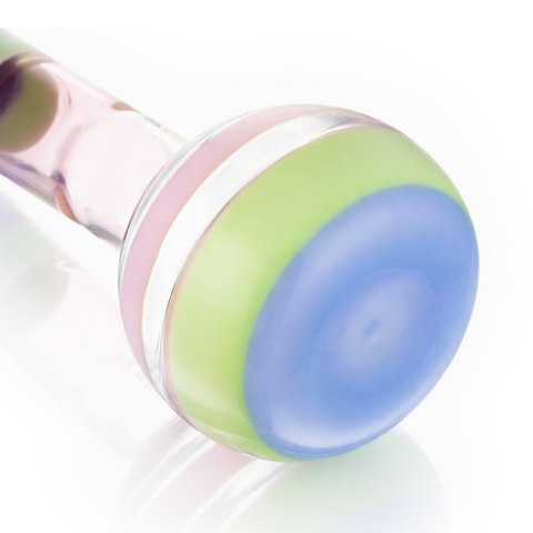 New Icon Glass Bong 28cm - Rainbow Close Up Bottom View