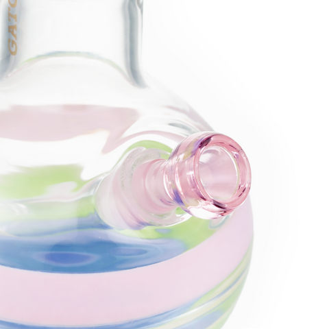 New Icon Glass Bong 28cm - Rainbow Close Up Left Side View