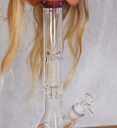 Shotties 30cm Single Fountain Glass Beaker Bong - In Animated Fountain Effect