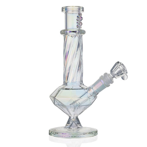 Bong Warehouse  Diamond Jewels Glass Bong 25cm - Pearl - Side View