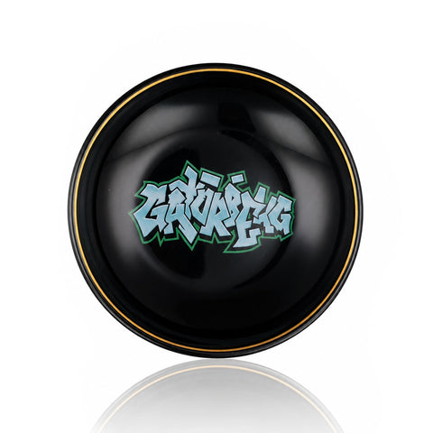 Gatorbeug black ceramic chop bowl with graffiti logo and gold rim - buy cone pieces online Australia