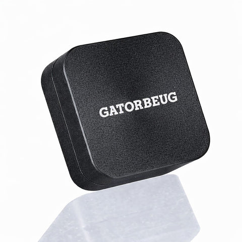 Classic Black Weed Grinder – Square 2-Piece Herb Grinder | Gatorbeug – Angle View