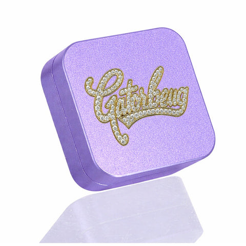 Diamond Bling Weed Grinder – Purple 2-Piece Herb Grinder | Gatorbeug – Angle View