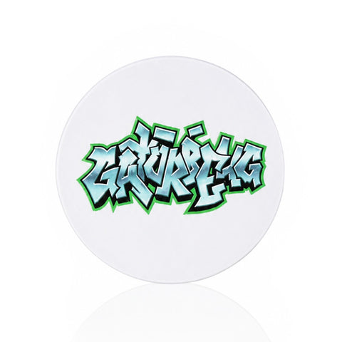 Gatorbeug Graffiti Logo Weed Grinder – White 4-Piece Herb Grinder | Gatorbeug – Top View