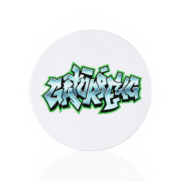 Gatorbeug Graffiti Logo Weed Grinder – White 4-Piece Herb Grinder | Gatorbeug – Top View