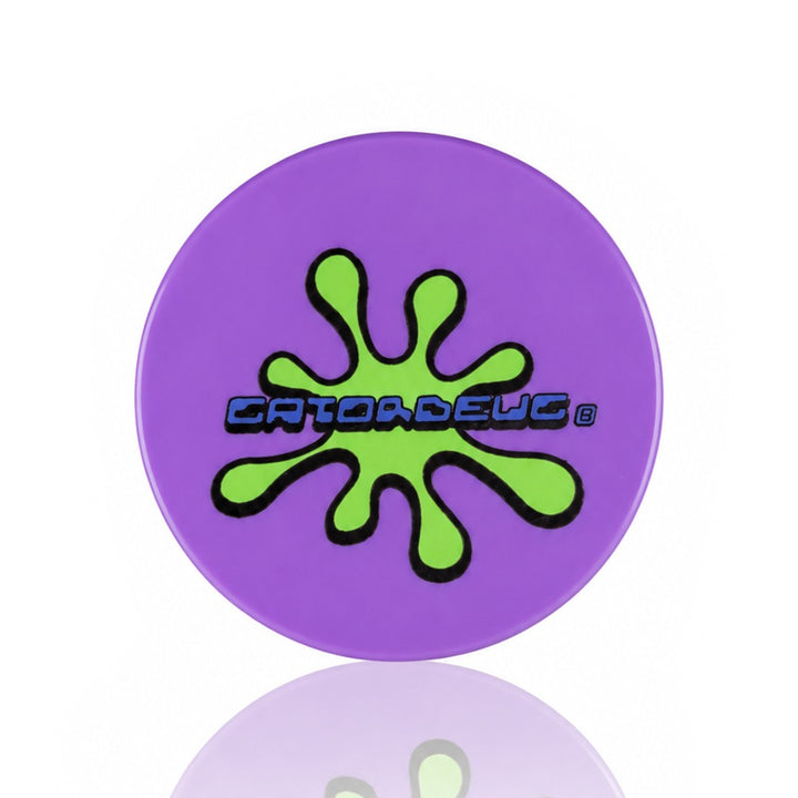 Gatorbeug Green Splat Logo Weed Grinder – Purple 4-Piece Herb Grinder | Gatorbeug – Top View