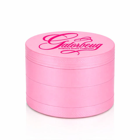 Gatorbeug Pink Script Logo Weed Grinder – Pink 4-Piece Herb Grinder | Gatorbeug