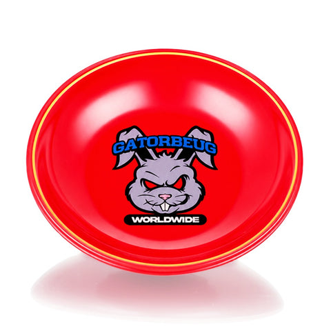 Gatorbeug Worldwide red ceramic chop bowl top view with angry bunny mascot - buy chop bowl online Australia