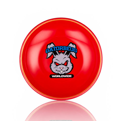 Gatorbeug Worldwide red ceramic chop bowl with angry bunny mascot - buy cone pieces online Australia