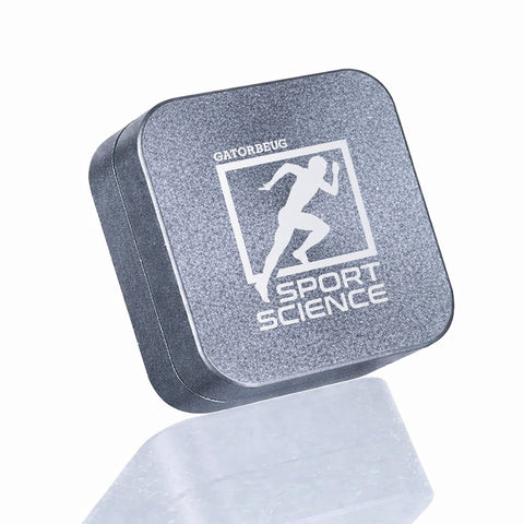 Sport Science Weed Grinder – Gunmetal 2-Piece Herb Grinder | Gatorbeug – Angle View