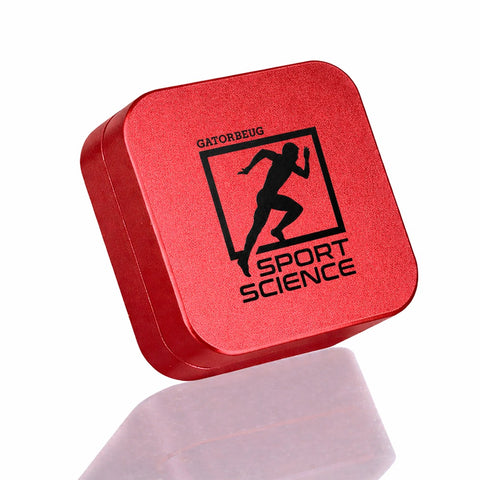 Sport Science Weed Grinder – Red 2-Piece Herb Grinder | Gatorbeug – Angle View