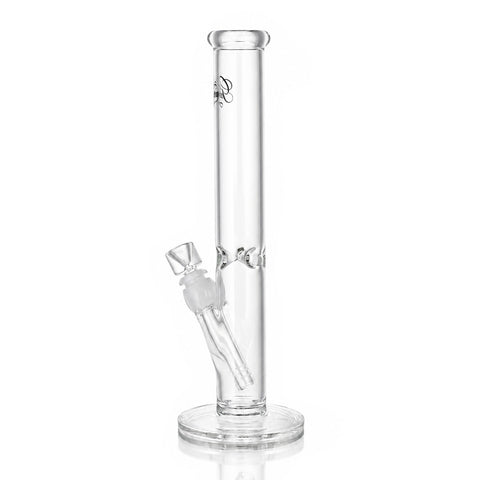 Gatorbeug The Tube clear glass straight tube bong, 30cm, left angled view