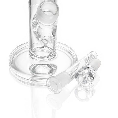 Gatorbeug The Tube clear glass straight tube bong, 30cm, flat base with bowl and downstem