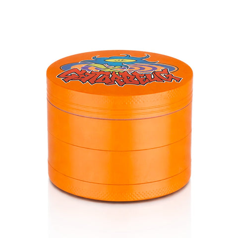 Gatorbeug Sun Mascot Graffiti Weed Grinder – Orange 4-Piece Herb Grinder | Gatorbeug
