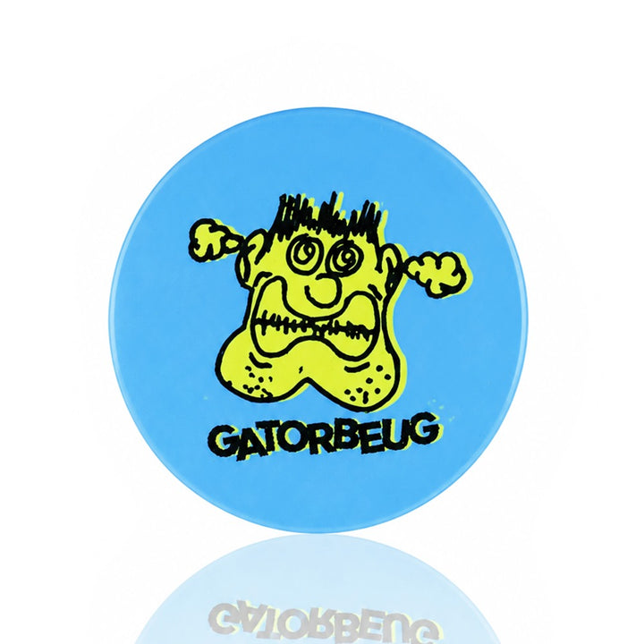 Gatorbeug Yellow Goblin Mascot Weed Grinder – Blue 4-Piece Herb Grinder | Gatorbeug – Top View