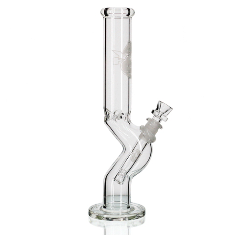 HVY Bent Tube Glass Bong 27cm - Clear