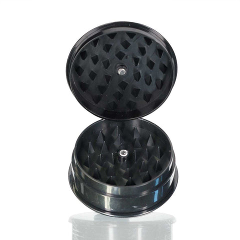 Two-Part Plastic Grinder Round - Black Full Open