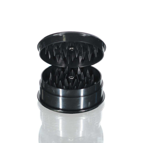 Two-Part Plastic Grinder Round - Black Half Open