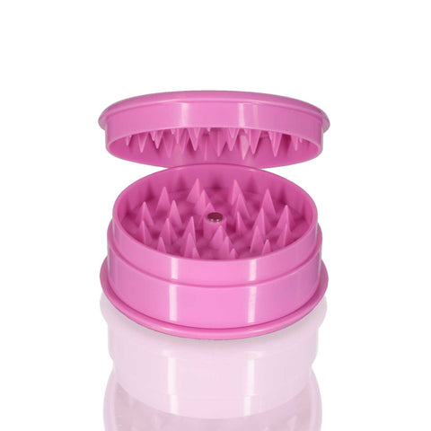 Two-Part Plastic Grinder Round - Pink Half Open