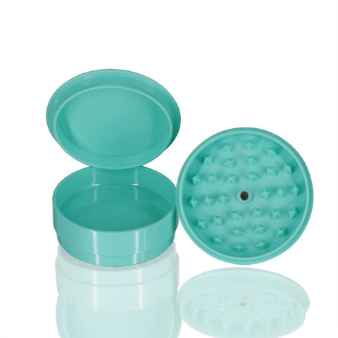 Two-Part Plastic Grinder Round - Teal Open