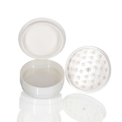 Two-Part Plastic Grinder Round - White